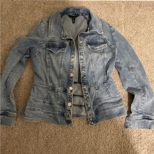 White House Black Market Light Blue Jean Jacket